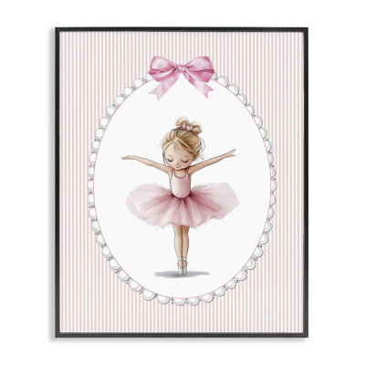 Giclée encadrée de ballerine rose dansante, design par Christine Simpson Art