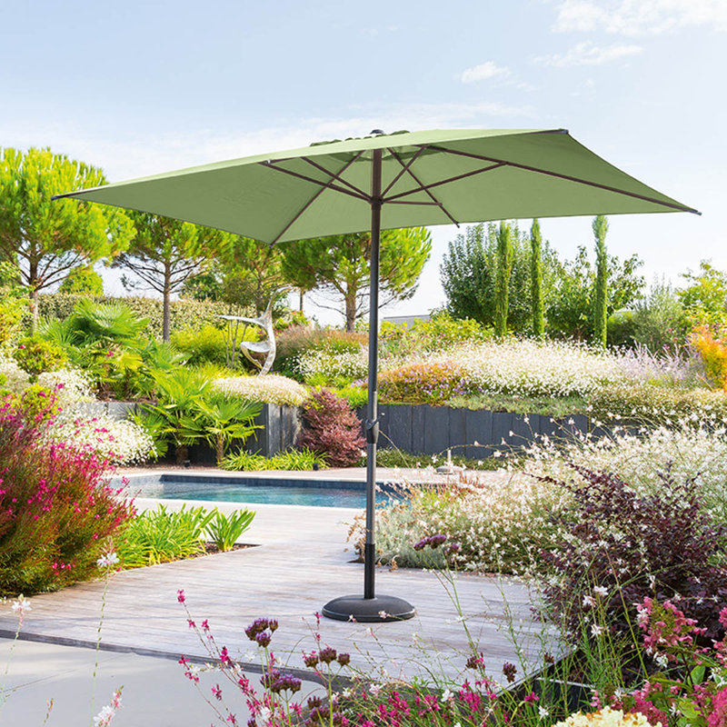 Ahnyah 300cm X 200cm Rectangular Tilt Parasol, Olive Green
