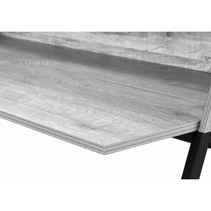 Computer Desk, Home Office, Laptop, Storage Shelves, Work, Black Metal, Contemporary, Modern