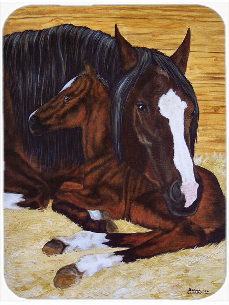 Planche à découper en verre à cheval caroline-trésors bay foal
