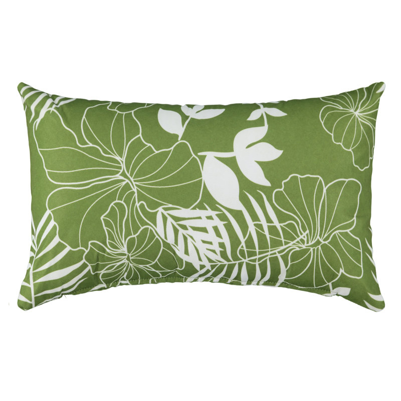Housse de coussin rectangulaire à imprimé tropical, Vert