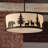 Jorene 3L Bronze Rustic Pendant Light White Linen Bear Deer Tree
