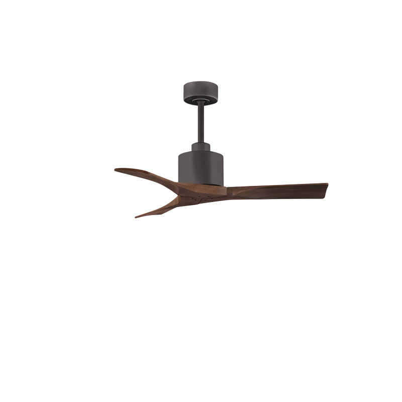 Nan 42" Ceiling Fan In Blades, Textured Bronze, Walnut Tone