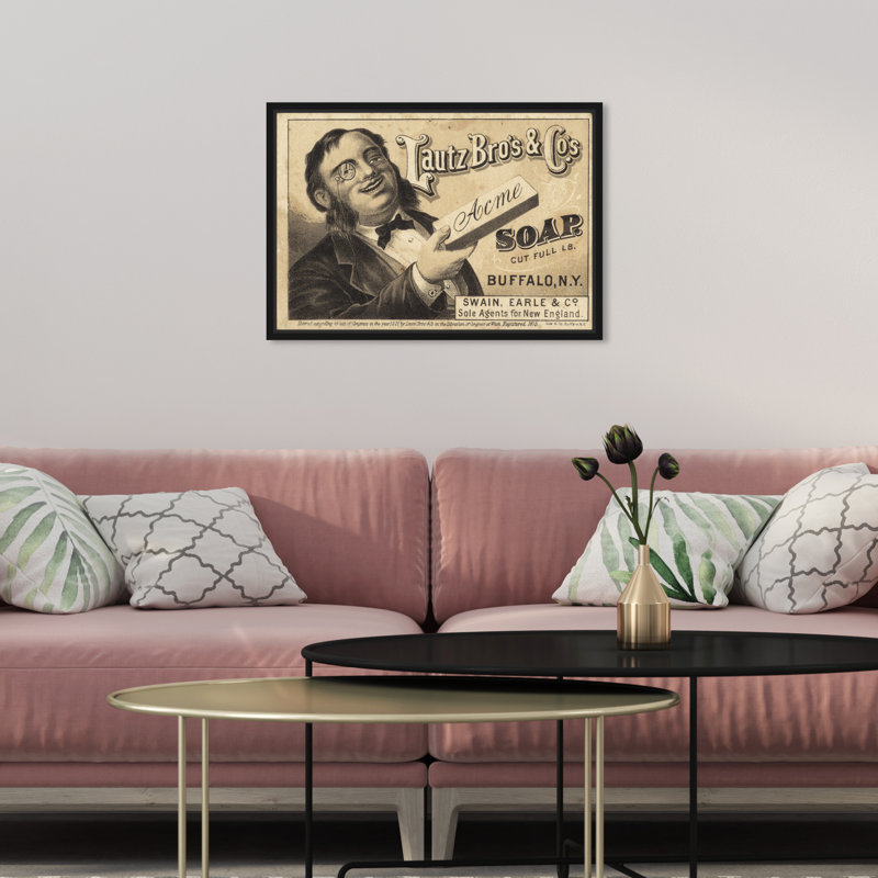 Impression sur toile Acme Soap Rustic Brown, Cadre noir, H 37 po x l 55 po