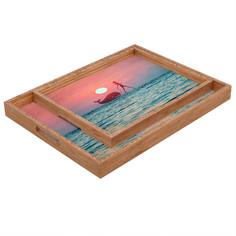Kodi Wood Tray, 1.75" H x 18" W x 14" D