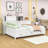 3 Drawers Wooden Daybed with Pushable Shelf, USB & Socket Charging Station-406196094-402812617