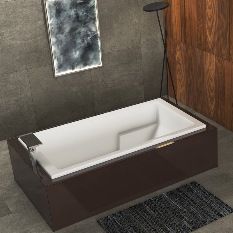 Galveston 72" x 40" Drop In Combination Acrylic Bathtub, Biscuit