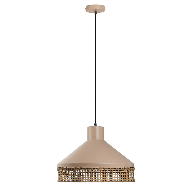 Ellisburg 18.5''W 1-Light Metal and Cane Transitional Pendant