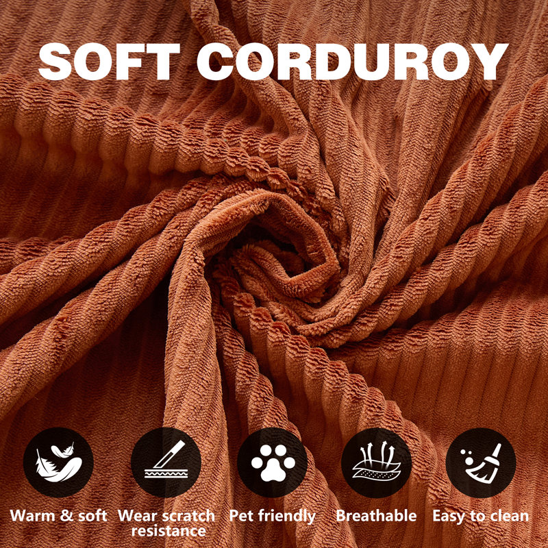 80" Convertible Sofa Bed - Foldable Floor Couch with Teddy Foam & Corduroy - Modular Sectional for Living Room, Bedroom, Studio - Compression Sofa in Box