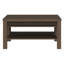 Modern Art Deco Style Coffee Table with Open Storage Compartment, Engineered Wood, Routed Grooves, Dark Oak Decor, 90 cm W x 46.5 cm H x 60 cm D