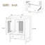Meuble-lavabo 24 po avec lavabo en céramique, armoire de rangement en rotin avec deux portes et un tiroir, cadre solide