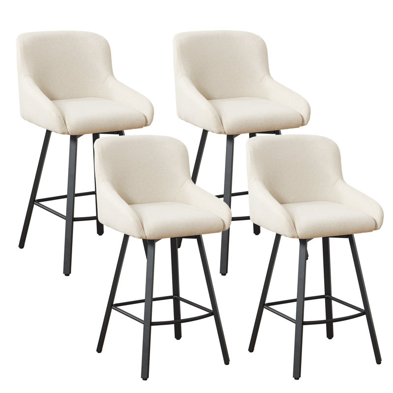 Tabourets de comptoir rembourrés polyvalents de 26 pouces - Idéal pour les îlots de cuisine et les bars à domicile, Beige