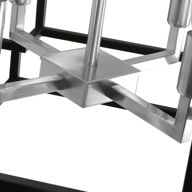 Plafonnier semi-encastré 4 lumières 16,5 po Pitre, Noir / argent