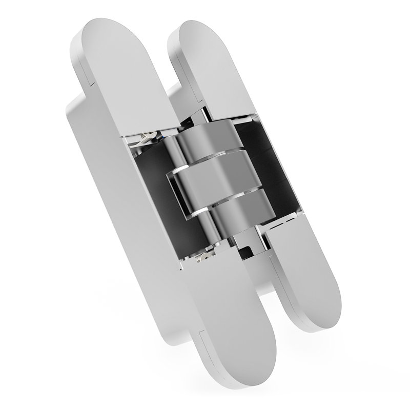 Chrome 3D Adjustable Heavy-Duty Concealed Door Hinge