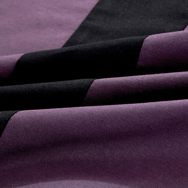 Room Darkening Curtain Pair, Purple/Gray/Black