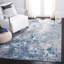 Tapis rond bleu marine / gris à motif abstrait-982635080