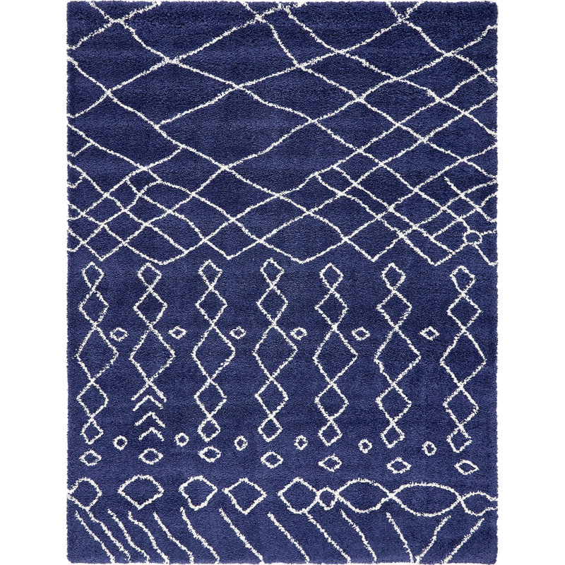 Tapis taupe / ivoire Pickering, Blue/Ivory, Rectangulaire 8 pi x 10 pi