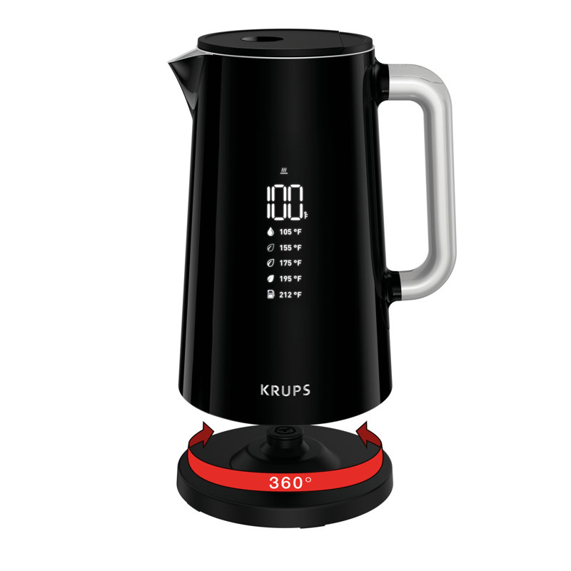 KRUPS Black Stainless Steel 1.7L Digital Electric Kettle
