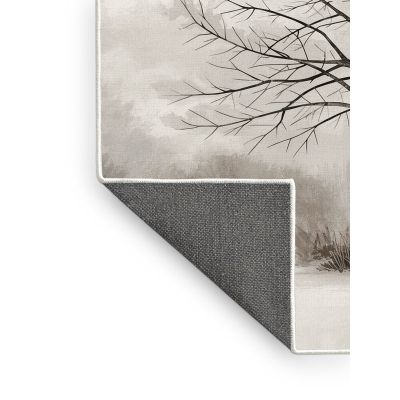 Soft Plush Escarcega Christmas Modern & Contemporary Abstract Area Rug in Gray – White Binding, 8x12