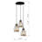 Adjustable Industrial Rope-Wrapped Metal Cage 3-Light Cluster Pendant