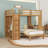 Wood Bunk Bed With Removable Lower Bed, Built-In Desk, Shelves And Wardrobe-1955666655-1955666653