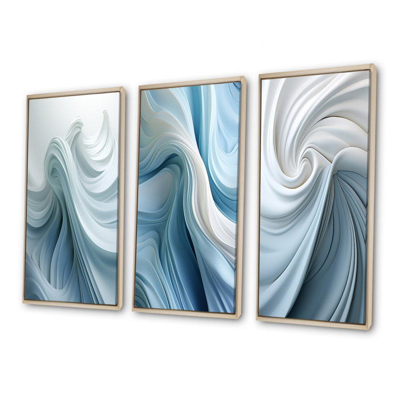 3 pièces d'art mural collage - Cita, Cadre flottant brun, H 40 po x l 60 po