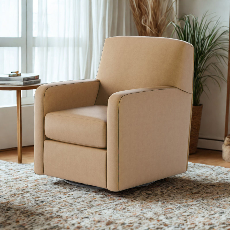 Fauteuil oscillant pivotant Balina Bindi, H 38 po x l 35 po x P 29 po, Caramel de Milan