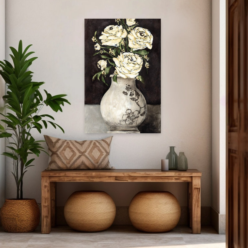 Maison de grand-mère, architecture rétro, art floral, H 48 po x l 32 po