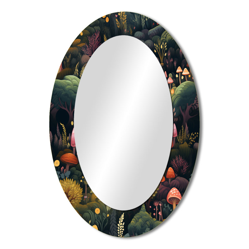 Miroir mural Magical Mushroom Enchanted Forest - Noir, 36 po x 24 po