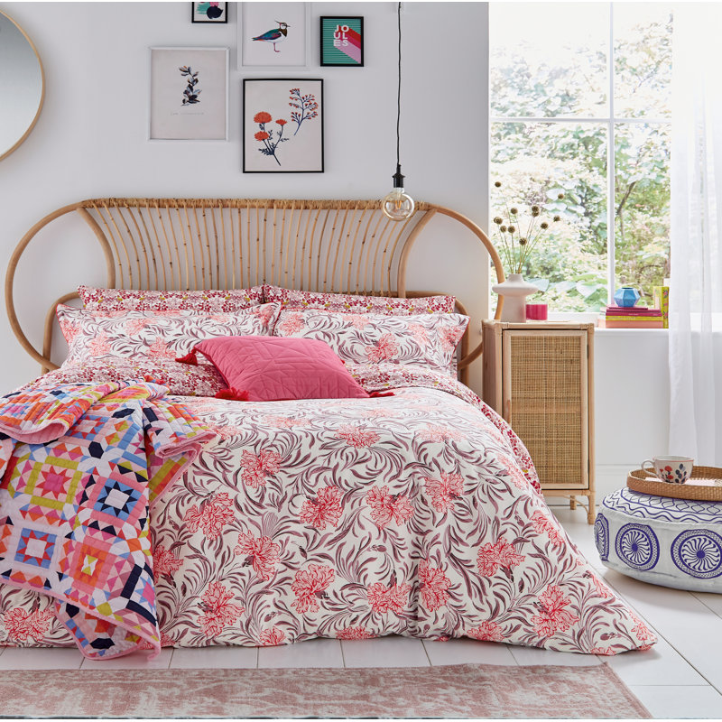 Garland Floral Cotton Percale Cover Set Multi, Super King - 2 Standard Pillowcases
