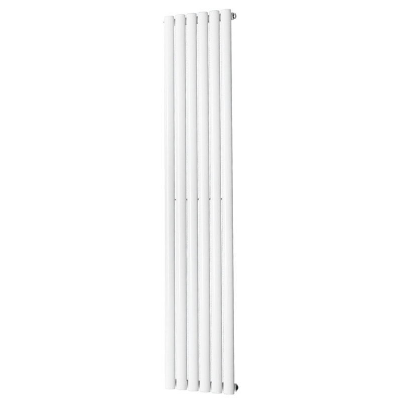 Shoshana Vertical Oval Panel Radiator, Gloss White, 160cm H x 35.4cm W, 1