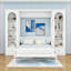 Grand lit escamotable avec tablettes de rangement, DEL, armoires latérales et tiroirs-1748193480