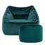 Natalia Velvet Armchair Bean Bag and Round Footstool-63657282