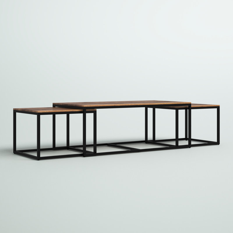 Megan Solid Wood Top Nesting Coffee Table