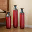 Ensemble de 3 grands vases de plancher rustiques en métal forgé à la main avec finition au feu, décor de maison de campagne moderne et industriel-1035007726