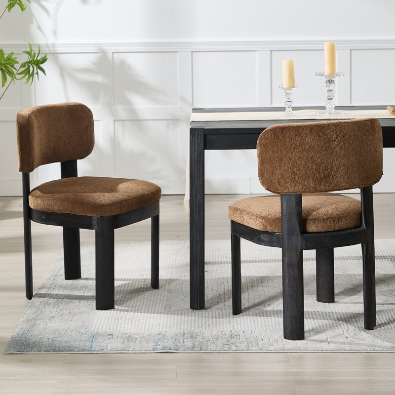 Chaises de salle à manger rembourrées avec pieds en bois Soild Chaises de salle à manger modernes et confortables pour la cuisine, le salon et le restaurant