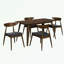 Ensemble de salle à manger 5 pièces à structure en bois avec 4 chaises et pieds robustes-1084391049