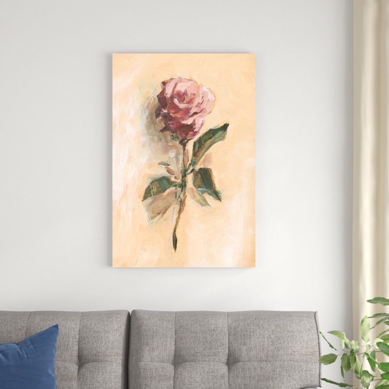 Painterly Rose Study II, H 36 po x l 24 po