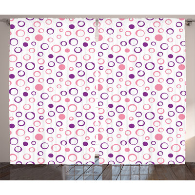 Pastel Circular Semi-Sheer Rod Pocket Curtain Panels