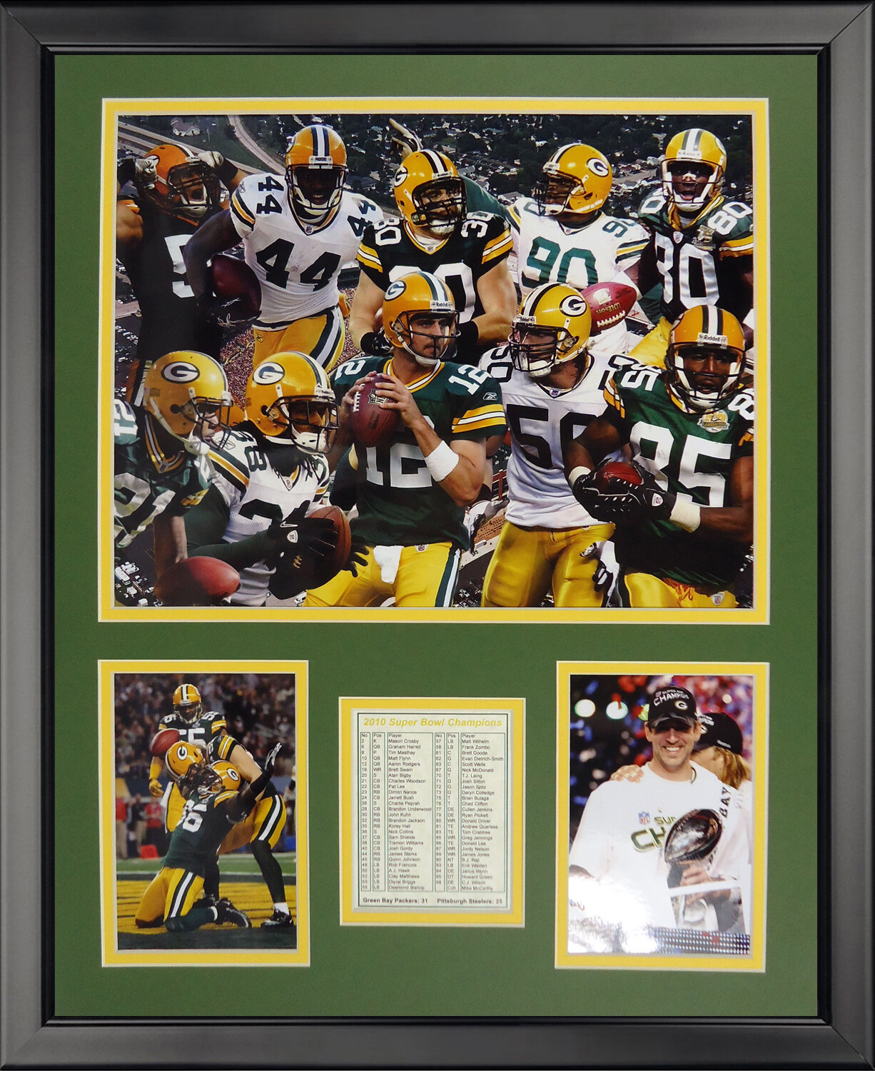 Legends Never Die NFL Green Bay Packers - 2010 Champs Framed On Paper  Memorabilia