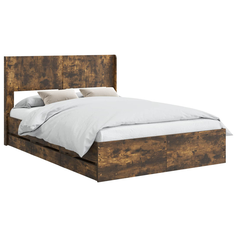 Bed, Small Double (4'), Smoked Oak