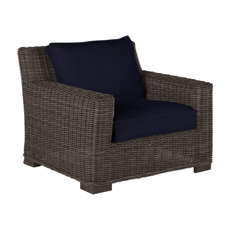Méridienne rustique tissée - noyer noir, Welt, Lin marine, Noyer noir