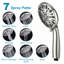Pomme de douche double combinée, pomme de douche fixe à haute pression, barre coulissante sans perceuse avec inverseur à 3 voies, nickel brossé, valve non incluse