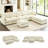 Sarang 128.61" Modern 8 Seats Upholstered Cloud Sectional Sofa With Ottomans-634335281
