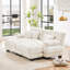 Canapé-lit Cloud Couch pour le salon, canapé 2 places en chenille avec 2 coussins lombaires et 2 coussins décoratifs, canapé rembourré à accoudoirs larges avec 2 repose-pieds-1180374137