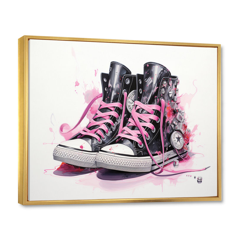 Chaussures de mode obsession - imprimé, H 34 po x l 44 po x P 1,5 po, Cadre flottant doré