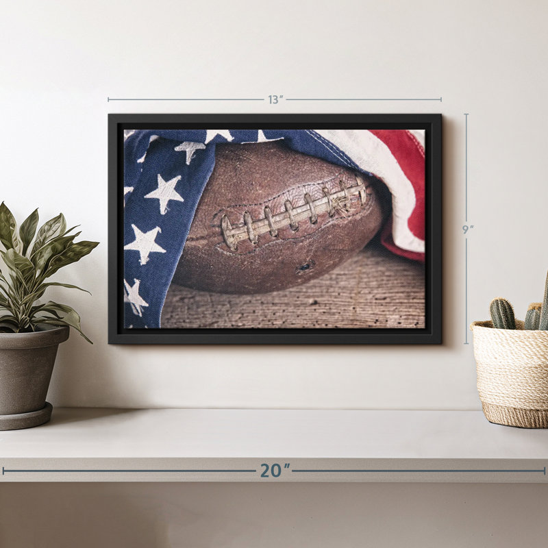 Drapeau américain, impression sur toile, H 9 po x l 13 po