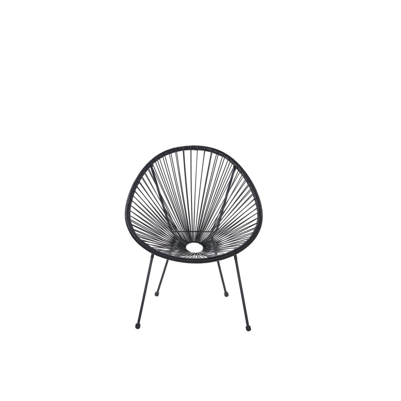 Broseley Wicker Outdoor Lounge Chair, Black