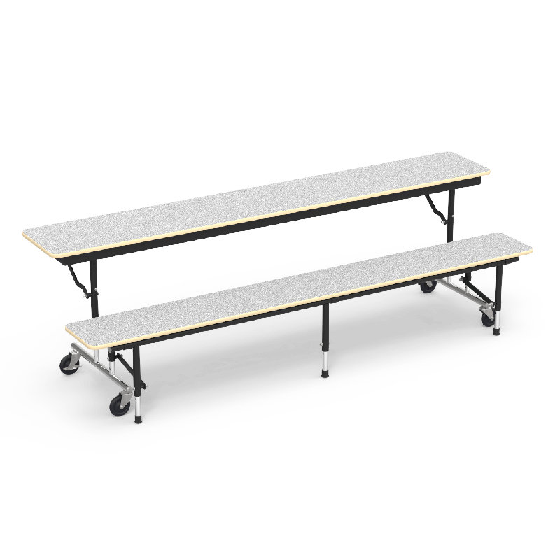Virco Mobile Folding Convertible Bench Table Virco 96'' Rectangle Cafeteria Table with Metal Frame