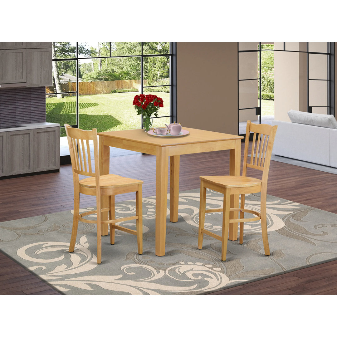 Cranon 2 - Person Solid Wood Solid Wood Top Four Leg Dining Set Rosalind Wheeler